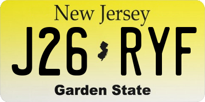 NJ license plate J26RYF