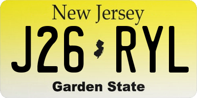 NJ license plate J26RYL