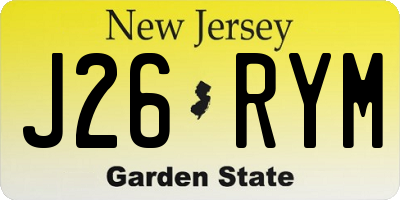 NJ license plate J26RYM