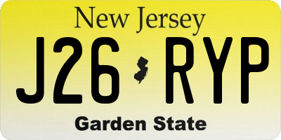 NJ license plate J26RYP