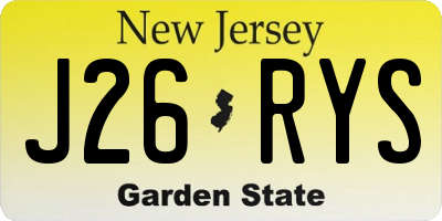 NJ license plate J26RYS