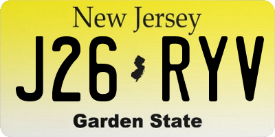 NJ license plate J26RYV