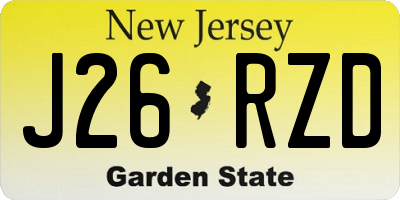 NJ license plate J26RZD