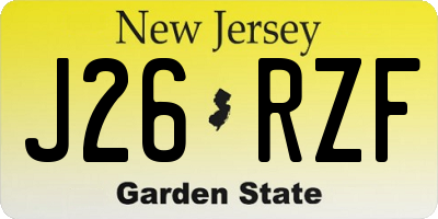 NJ license plate J26RZF