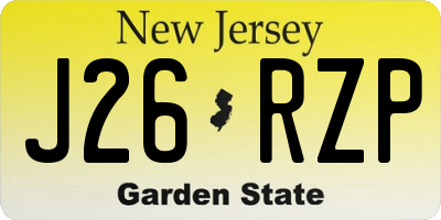 NJ license plate J26RZP