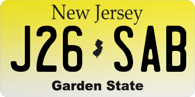NJ license plate J26SAB