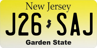 NJ license plate J26SAJ