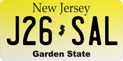 NJ license plate J26SAL