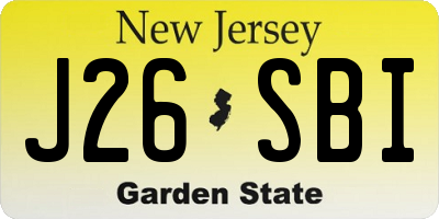 NJ license plate J26SBI