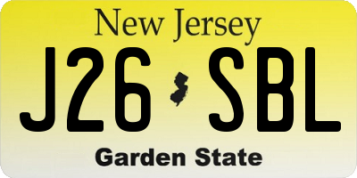 NJ license plate J26SBL