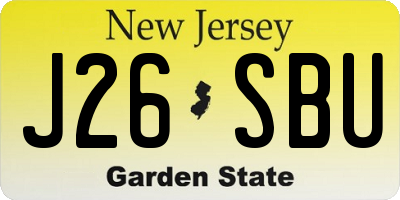 NJ license plate J26SBU