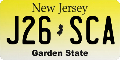 NJ license plate J26SCA