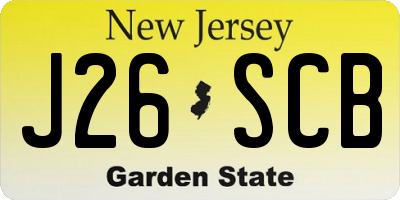 NJ license plate J26SCB