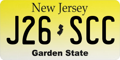 NJ license plate J26SCC