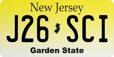 NJ license plate J26SCI