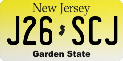 NJ license plate J26SCJ