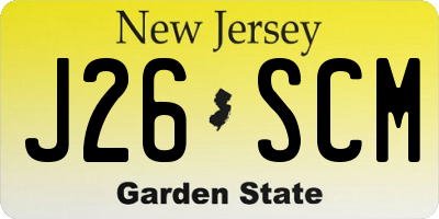 NJ license plate J26SCM