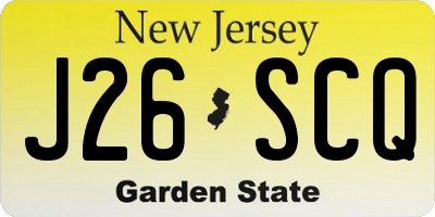 NJ license plate J26SCQ