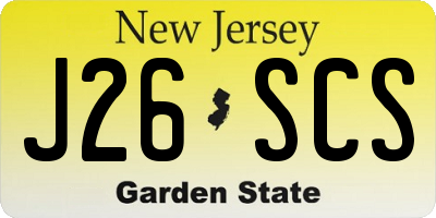 NJ license plate J26SCS
