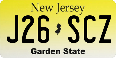 NJ license plate J26SCZ