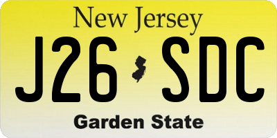 NJ license plate J26SDC