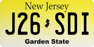NJ license plate J26SDI