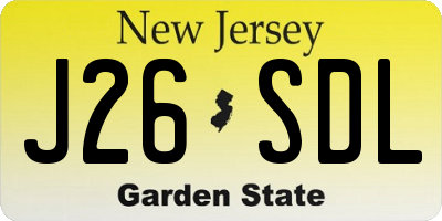 NJ license plate J26SDL