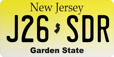 NJ license plate J26SDR