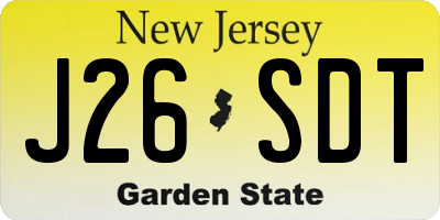 NJ license plate J26SDT