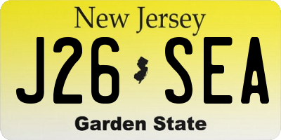 NJ license plate J26SEA