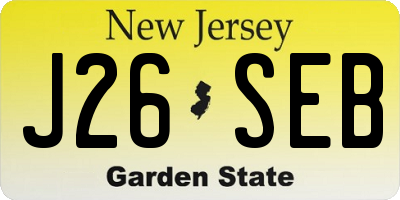 NJ license plate J26SEB