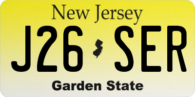 NJ license plate J26SER