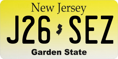 NJ license plate J26SEZ