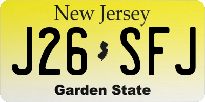 NJ license plate J26SFJ