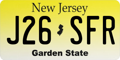 NJ license plate J26SFR