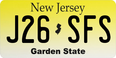 NJ license plate J26SFS