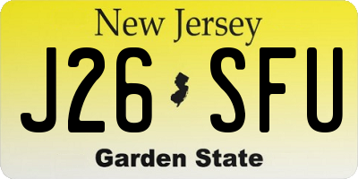NJ license plate J26SFU