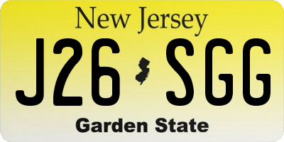 NJ license plate J26SGG