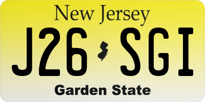 NJ license plate J26SGI