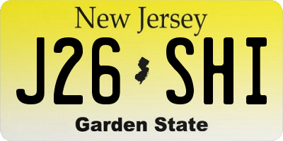 NJ license plate J26SHI