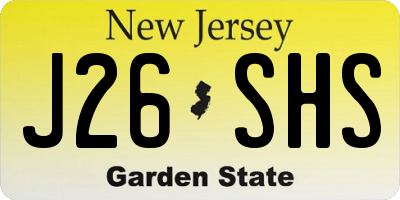 NJ license plate J26SHS
