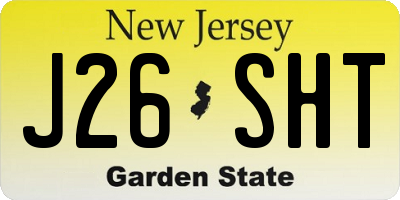 NJ license plate J26SHT