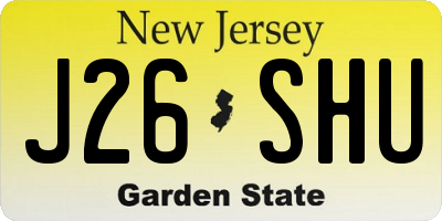 NJ license plate J26SHU