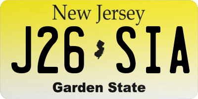 NJ license plate J26SIA