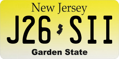 NJ license plate J26SII