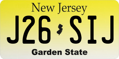 NJ license plate J26SIJ