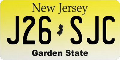 NJ license plate J26SJC
