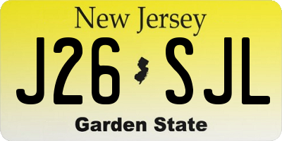 NJ license plate J26SJL