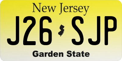 NJ license plate J26SJP