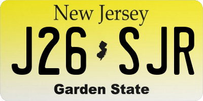 NJ license plate J26SJR